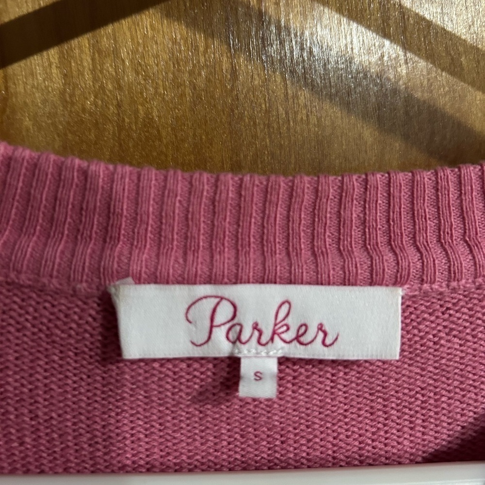 New Parker Jorja asymmetrical tie dye ruffle combo oversized sweater Small - Picture 6 of 7